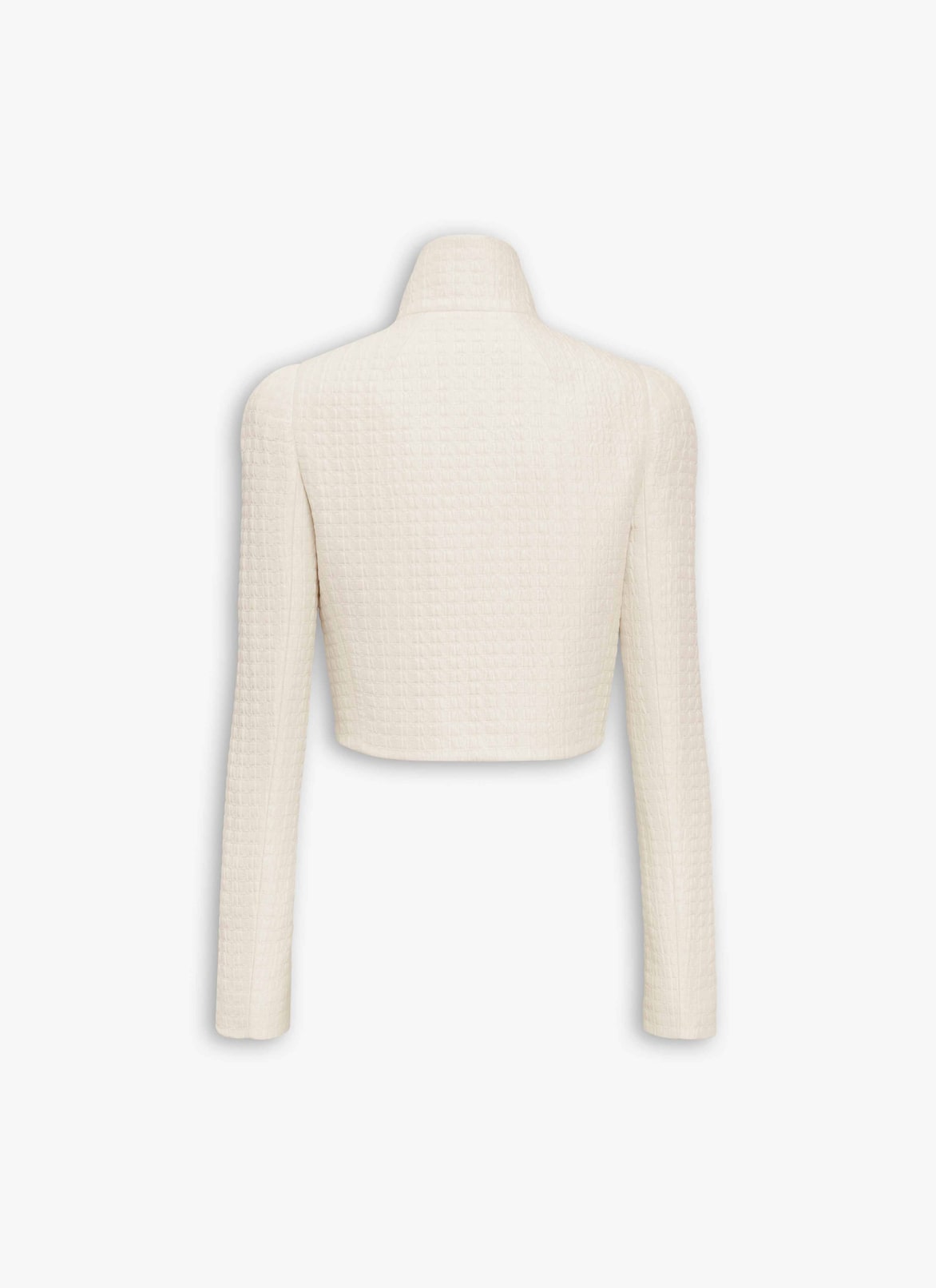 SILK CLOQUÉ CROPPED JACKET ALAÏA IVORY SILK CLOQUÉ CROPPED JACKET